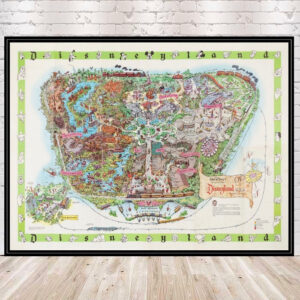 Disneyland Map Poster  1964 Disney Poster Vintage Disney Map Poster Disney Attraction Poster Magic Kingdom Posters Disneyland Ride Map