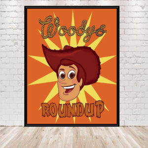 Woods RoundUp Poster Vintage Disney Poster Toy Story 2 Woody Disney Movie Posters Disney World Disneyland Attraction Wall Art Nursery