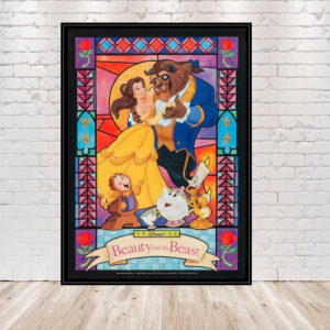Beauty and the Beast Poster Disney Movie Poster Vintage Disney Poster Classic Disneyland Posters Walt Disney World Poster Wall Art Nursery