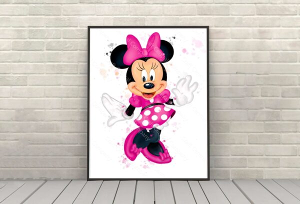 Minnie Mouse Poster Disney Minnie Mouse Water Color Poster