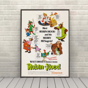 Disney Robin Hood Poster Vintage Disney Movie Poster