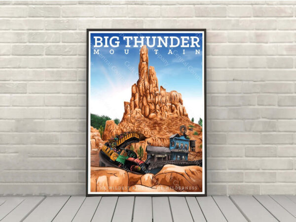 Big Thunder Mountain Poster Disney Attraction Poster Vintage Disney Magic Kingdom Poster