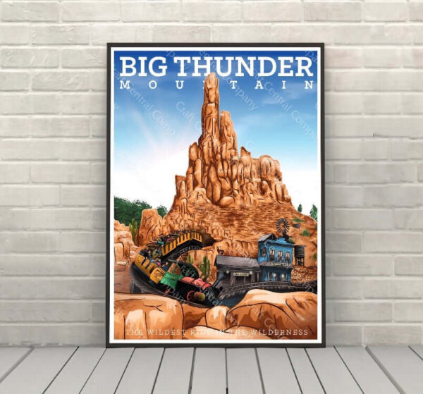 Big Thunder Mountain Poster Frontierland Disney Attraction Poster Vintage Disney Magic Kingdom Poster
